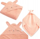 Okrycia kąpielowe dla dzieci - Sensillo OKRYCIE KĄPIELOWE KRÓLIK 90X90 RÓŻOWY - miniaturka - grafika 1