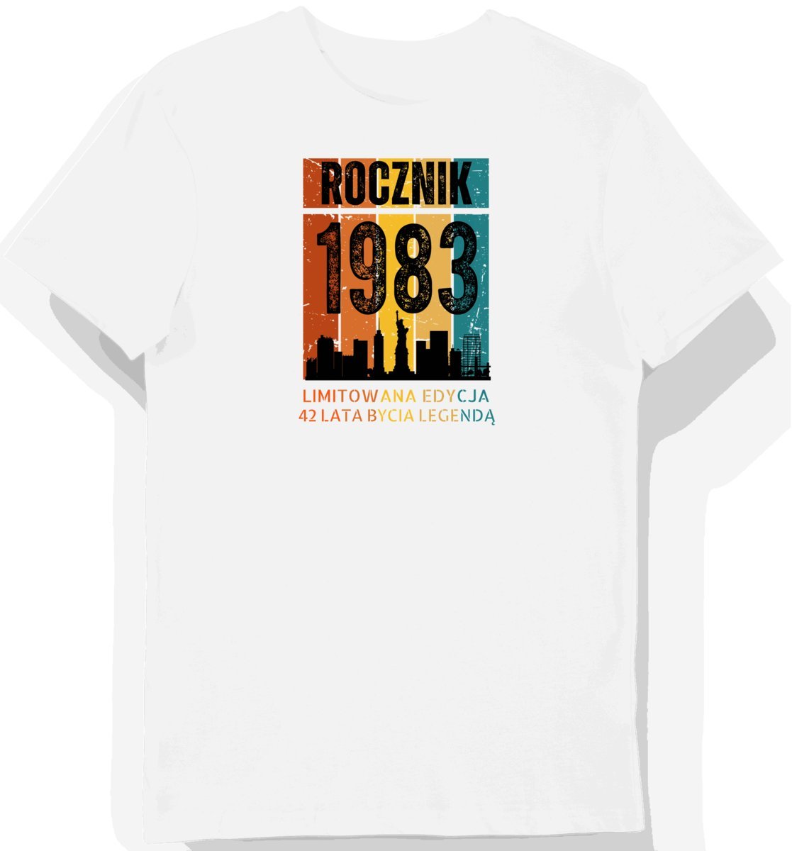 Koszulka męska biała 1983 urodziny 42 lat prezent S