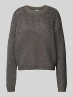Swetry damskie - Sweter z dzianiny z okrągłym dekoltem model ‘KAIA’ - miniaturka - grafika 1