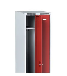 Alfa 3 Metalowa szafka ubraniowa, wąska, szare drzwi, zamek obrotowy 1261543 - Szafki BHP - miniaturka - grafika 2