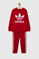Dresy i komplety dla dziewczynek - adidas Originals dres dziecięcy kolor czerwony - miniaturka - grafika 1