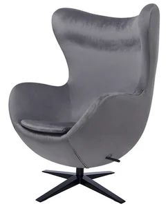 MeblujDom Fotel EGG SZEROKI VELVET BLACK Szary ciemny HE-066.HM8.40.B - Fotele - miniaturka - grafika 1