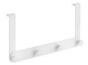Akcesoria łazienkowe - Laveo Miri wieszak poczwórny na kabinę prysznicową biały - miniaturka - grafika 1