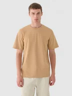 Koszulki męskie - Męski t-shirt basic Outhorn OTHWAW24TTSHM2434 - brązowy - miniaturka - grafika 1