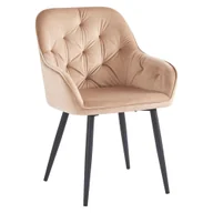 Krzesła - Kondela Krzesło do jadalni Verio - jasnobrązowy (Velvet) / czarny - miniaturka - grafika 1