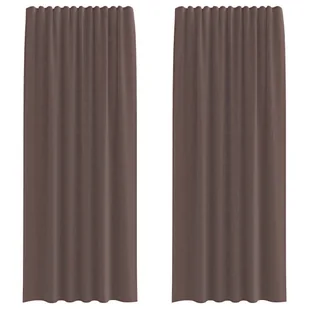 vidaXL Zasłony woalowe z kieszeniami na drążek 2 szt. Brązowe - Zasłony vidaXL Zasłony woalowe z kieszeniami na drążek 2 szt. Brązowe - Zasłony - miniaturka - grafika 1