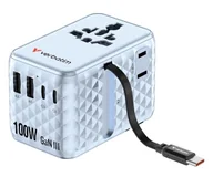 Ładowarki do telefonów - Verbatim Charge 'n' Travel 100W Adapter with retractable cable blue - miniaturka - grafika 1