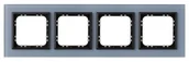 Klawisze i ramki - Ospel Ramka  poczwórna SONATA szronione szkło 4mm - niebieski/czarny - miniaturka - grafika 1