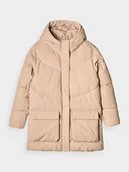 Kurtki damskie - 4F Kurtka puchowa z syntetycznym wypełnieniem damska - beżowa XXL - miniaturka - grafika 1
