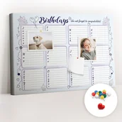 Tablice i flipcharty - Szkolna Tablica korkowa 60x40 cm, Kolorowe Pinezki, wzór Notka o urodzinach - miniaturka - grafika 1