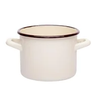 Garnki - Garnek emaliowany prosty gładki kremowy 16 cm 2,5 l RO - miniaturka - grafika 1