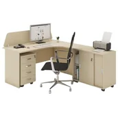 Zestawy mebli biurowych - Zestaw mebli biurowych MIRELLI A+, typ F, prawy, brzoza - miniaturka - grafika 1