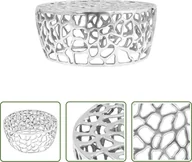 Ławy i stoliki kawowe - The Living Store Stolik kawowy odlew aluminiowy 70x30 cm srebrny - miniaturka - grafika 1