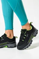 Buty trekkingowe damskie - Czarne buty trekkingowe damskie sznurowane z zielonymi dodatkami softshell Casu B2003-2 - miniaturka - grafika 1