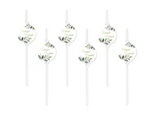 Słomki do napojów - Słomki papierowe Wieczór Panieński listki, 6 szt. - miniaturka - grafika 1