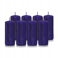 Świece - Świece świeczki walec zestaw 8 szt granatowe 10 cm - miniaturka - grafika 1