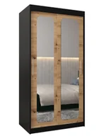 Szafy - Szafa przesuwna Garderoba PROMO T3 100 gł. 62 czarny/artisan - miniaturka - grafika 1