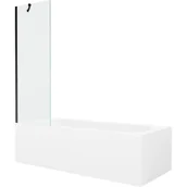 Wanny - Mexen Vega wanna prostokątna 160 x 70 cm z obudową i parawanem 1-skrzydłowym 60 cm, transparent, czarny 5905315205186 - miniaturka - grafika 1
