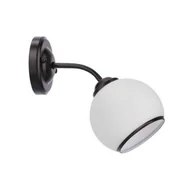 Lampy ścienne - MARINEN LAMPA KINKIET CZARNY 1X40W E27 KLOSZ BIAŁY Z OBWÓDKĄ - miniaturka - grafika 1