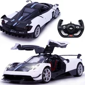 Zabawki zdalnie sterowane - SAMOCHÓD ZDALNIE STEROWANY PAGANI HUAYRA OTWIERANE DRZWI LEDY AUTKO RC - miniaturka - grafika 1