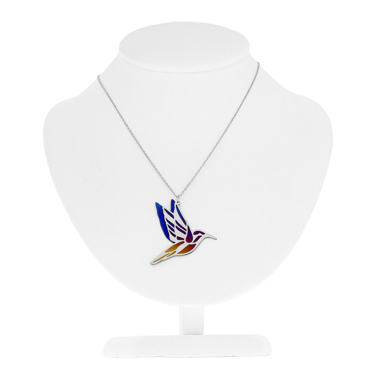 Srebrny naszyjnik ptaszek z tytanem pr. 925