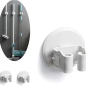 Zawiasy, okucia i inne akcesoria - Wielofunkcyjny uchwyt ścienny na mop, samoprzylepny uchwyt na mop i miotłę, do zawieszania narzędzi, 3 sztuki (biały) - miniaturka - grafika 1