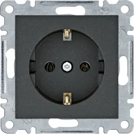 Gniazdka elektryczne - Hager Gniazdo Schuko Lumina - czarny mat - miniaturka - grafika 1