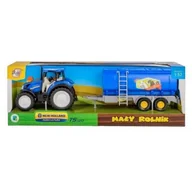 Samochody i pojazdy dla dzieci - Traktor DAFFI Mały rolnik New Holland T5 z cysterną na mleko T-516 - miniaturka - grafika 1