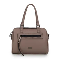 Torebki damskie - Torba kuferek z ekoskóry groszkowa beżowa - miniaturka - grafika 1