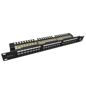 Panele krosownicze - Patch panel UTP 19" 1U kat.6, 24 porty z listwą (SX24L-6-UTP-BK-N) - miniaturka - grafika 1