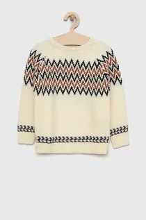 Swetry dla chłopców - Sisley sweter dziecięcy kolor beżowy lekki - grafika 1