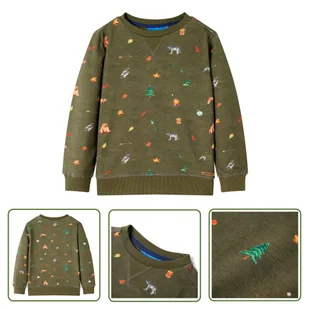 Bluza dziecięca - khaki - 104 - Bluza Dla Dziecka - Bluzy dla dziewczynek - miniaturka - grafika 1