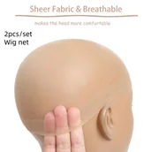Pozostałe akcesoria fryzjerskie - TEMU 2 szt./1 zest niewidoczna siatka do peruki, miękki oddychający nylon, naturalny jasnobrązowy, elastyczne dopasowanie na każdą obwód głowy - miniaturka - grafika 1