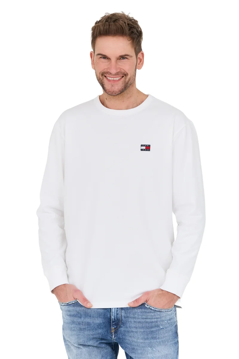 TOMMY JEANS Biały męski longsleeve S
