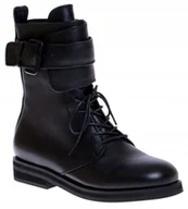 Botki damskie - Big Star EE274680 buty skórzane botki-glany R36 - miniaturka - grafika 1