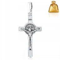 Biżuteria dla dzieci - SREBRNY KRZYŻYK ZAWIESZKA KRZYŻ Z CHRYSTUSEM SREBRO PRÓBY 925 NA PREZENT - miniaturka - grafika 1