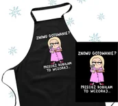 Fartuchy i rękawice kuchenne - ŚMIESZNY FARTUCH NA PREZENT znowu gotowanie blondynka - miniaturka - grafika 1