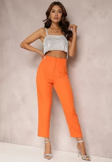 Spodnie damskie - Pomarańczowe Spodnie Iolona - grafika 1