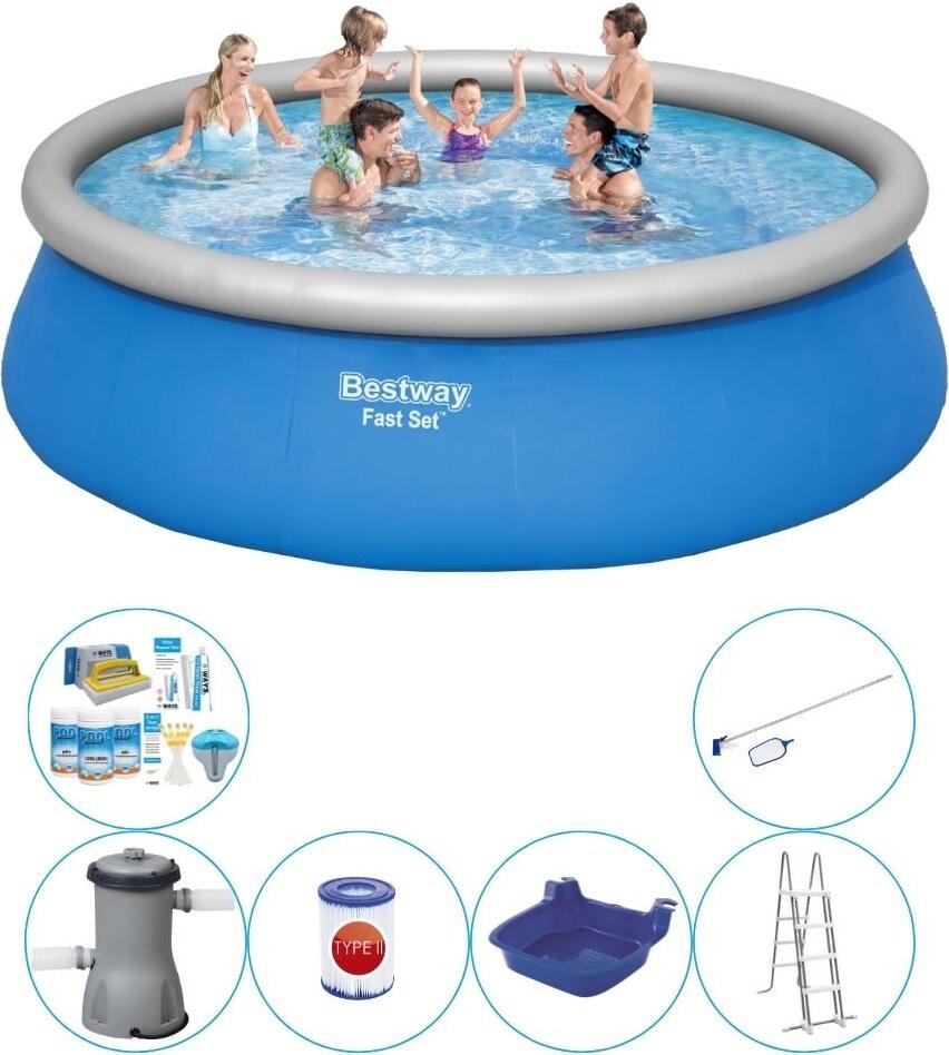 Basen z akcesoriami - Bestway Fast Set Round 457x122 cm