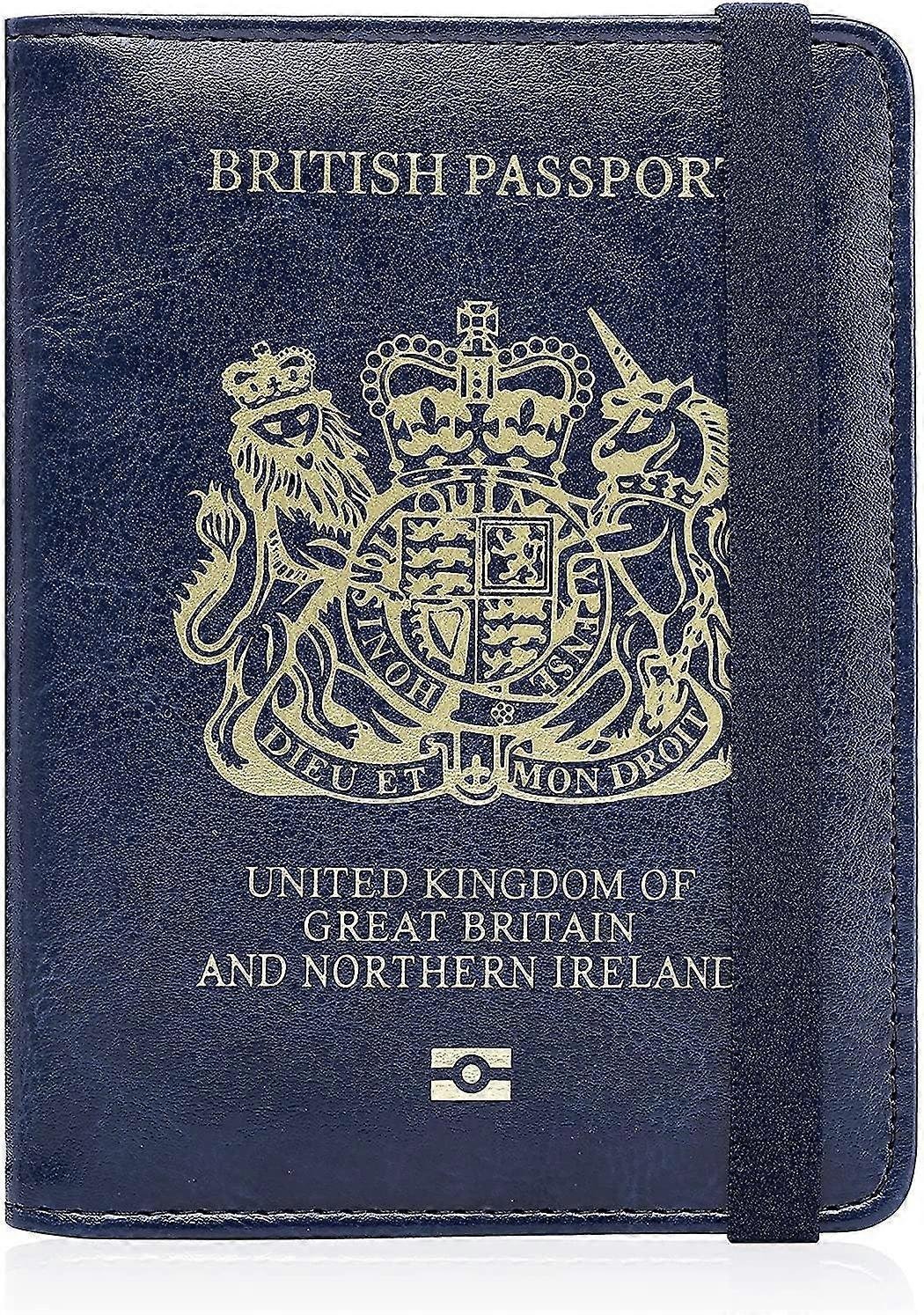 Brytyjski ochraniacz na ochraniacze paszportu Granatowy portfel brytyjski granatowy/niebieski