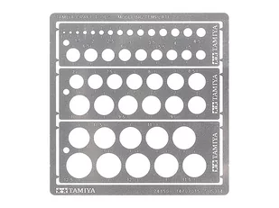 Szablon modelarski (koła 1mm-12,5mm) Tamiya 74150 Modeling Template - Akcesoria i części modelarskie - miniaturka - grafika 1