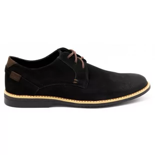 Buty męskie skórzane casual 859L czarne - Komodo - Półbuty męskie - miniaturka - grafika 1