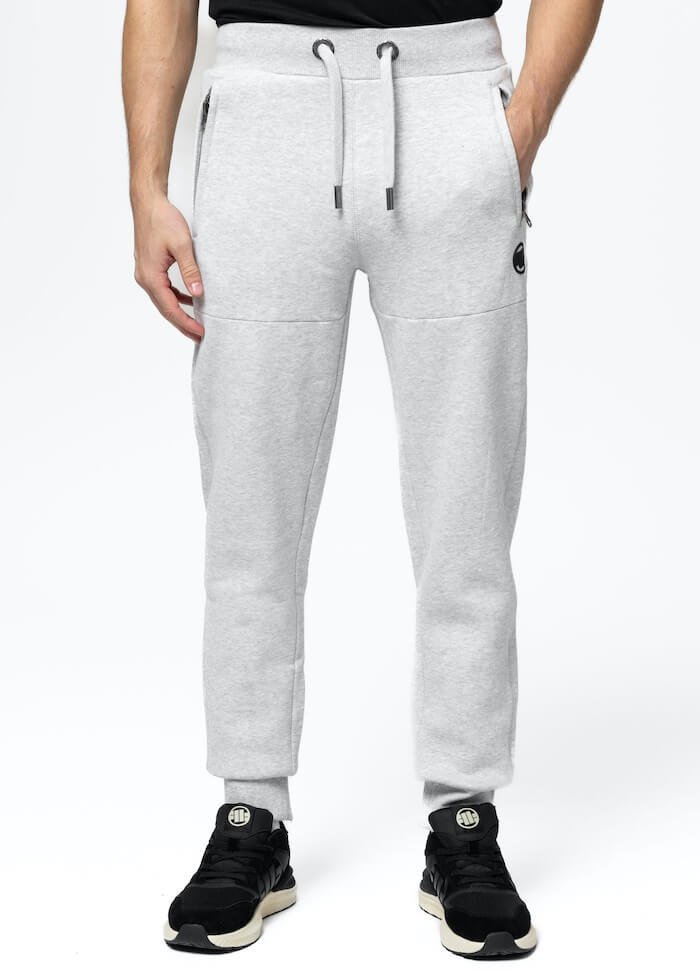 Spodnie sportowe PIT BULL SMALL LOGO HD szare-XL