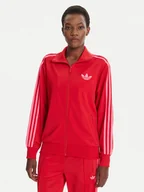 Bluzy damskie - adidas Bluza adicolor Classic Firebird JW3665 Czerwony Loose Fit - miniaturka - grafika 1