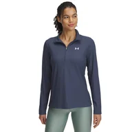 Bluzy damskie - Damska Bluza UNDER ARMOUR TECH RIB 1/2 ZIP 1389857-044 – Szary - miniaturka - grafika 1