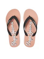 Klapki i japonki damskie - Pepe Jeans Japonki Bay Beach Brand W PLS70157 Czarny - miniaturka - grafika 1