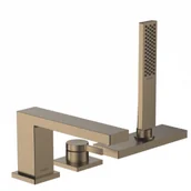 Baterie wannowe i prysznicowe - HANSGROHE 73443140 Tecturis E 3-otworowa, jednouchwytowa bateria na brzeg wanny z sBox, element zewnętrzny Brąz Szczotkowany - miniaturka - grafika 1