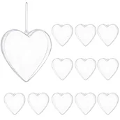 Bombki - Bombki akrylowe 10cm serce plastikowe decoupage zestaw 12 szt. - miniaturka - grafika 1