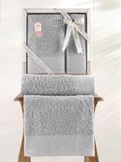 Ręczniki - Zestaw 2 ręczników frotte Novra Grey 50x90+70x140 Karna Home - miniaturka - grafika 1