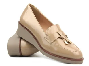 Eleganckie mokasyny damskie Vinceza 58266, beżowe - Mokasyny damskie - miniaturka - grafika 1